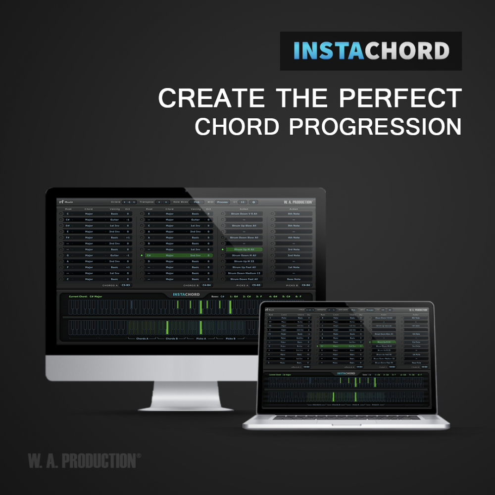 [和弦MIDI处理插件]W. A. Production InstaChord v1.0.1 VST AU （Win/Mac）