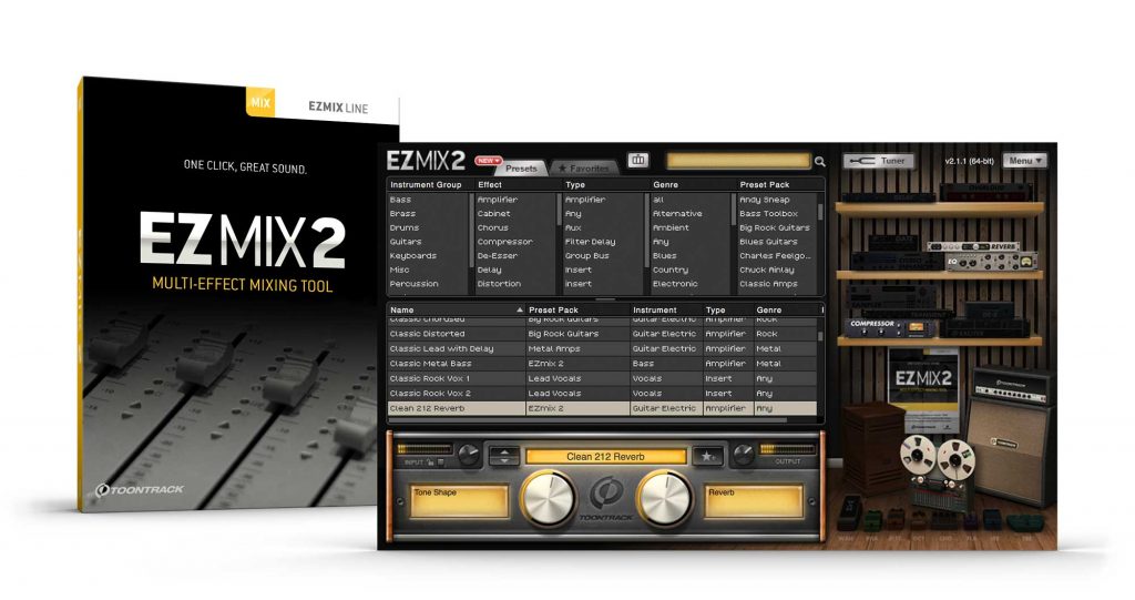 Toontrack EZmix v2.1.5自动混音缩混效果器+ 44套扩展完整版（Win/Mac）