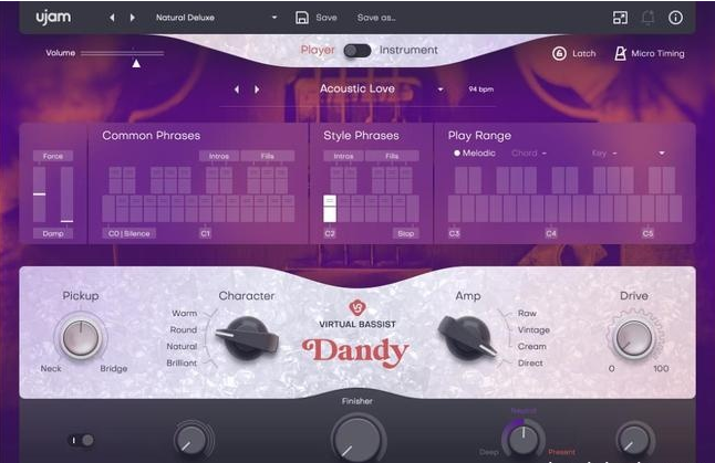 [虚拟贝斯手音源插件]UJAM Virtual Bassist DANDY v2.1.1 [WiN, MacOSX]（12.29Gb）